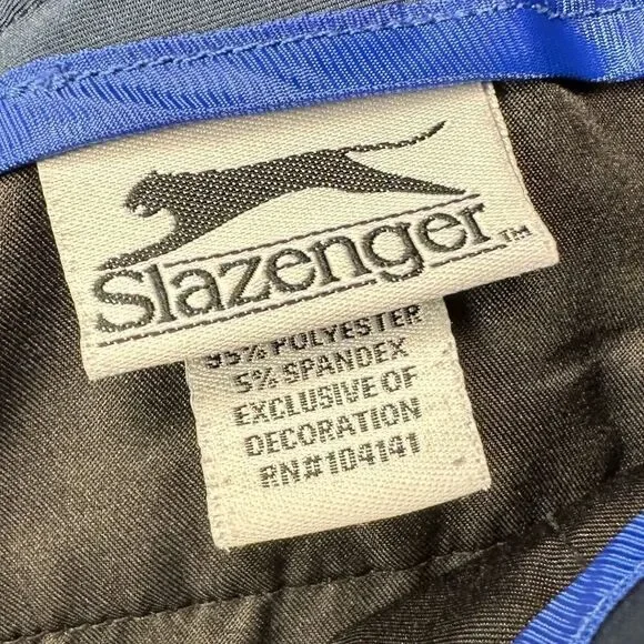 Slazenger Chino Golf Pants Mens 34X34 Navy Blue Athletic Straight Fit Flat Front